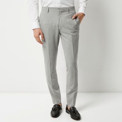 Grey skinny suit trousers